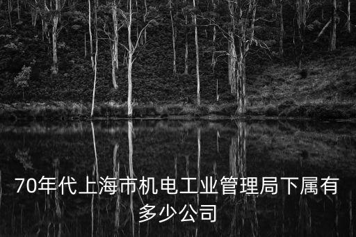 上海市電機工業局，70年代上海市機電工業管理局下屬有多少公司