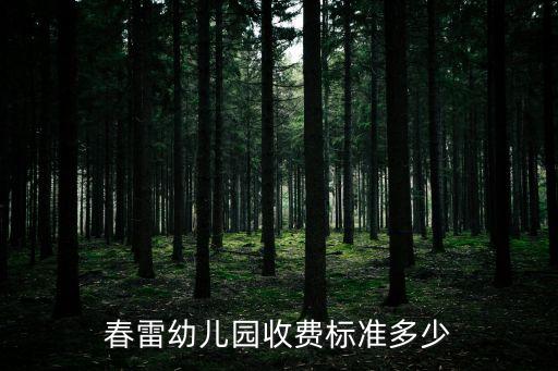 春雷幼兒園收費標準多少
