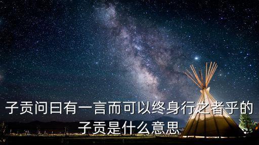 子貢簡介，子貢問曰有一言而可以終身行之者乎的子貢是什么意思
