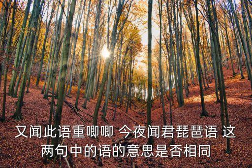 又聞此語重唧唧，我聞琵琶已嘆息又聞此語重  是琵琶行中的名句  搜