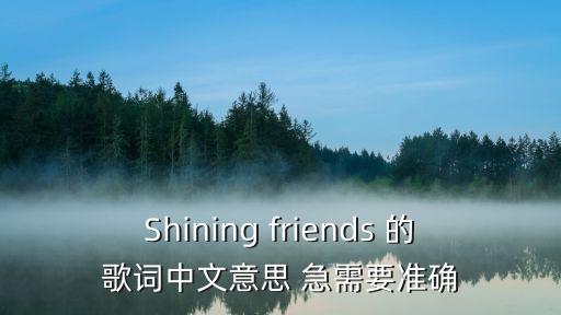 Shining friends 的歌詞中文意思 急需要準確