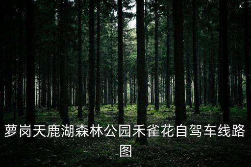 蘿崗天鹿湖森林公園禾雀花自駕車線路圖