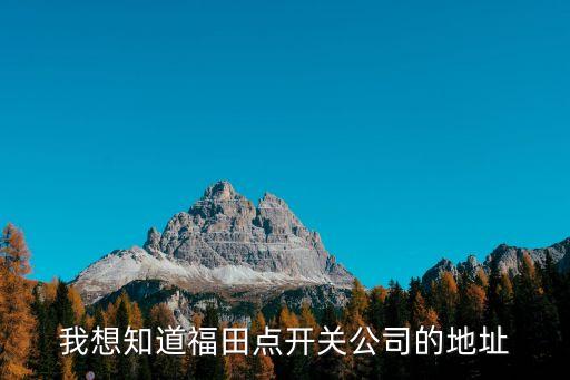 廣州福田開關(guān)加工，我想知道福田點開關(guān)公司的地址