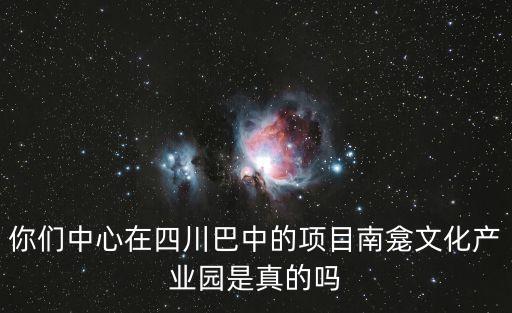 你們中心在四川巴中的項(xiàng)目南龕文化產(chǎn)業(yè)園是真的嗎