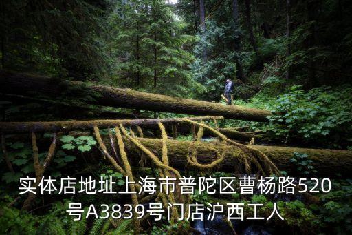 實體店地址上海市普陀區(qū)曹楊路520號A3839號門店滬西工人