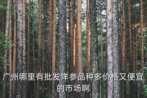 廣州哪里有批發洋參品種多價格又便宜的市場啊