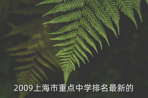 2009上海市重點中學排名最新的