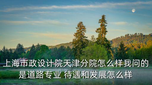上海市政設(shè)計(jì)院天津分院怎么樣我問的是道路專業(yè) 待遇和發(fā)展怎么樣