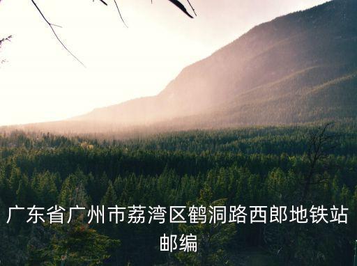 廣東省廣州市荔灣區鶴洞路西郎地鐵站郵編