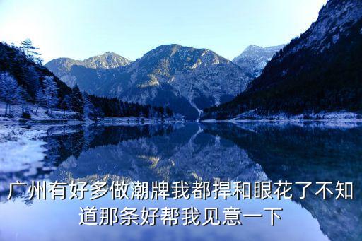 廣州有好多做潮牌我都捍和眼花了不知道那條好幫我見意一下