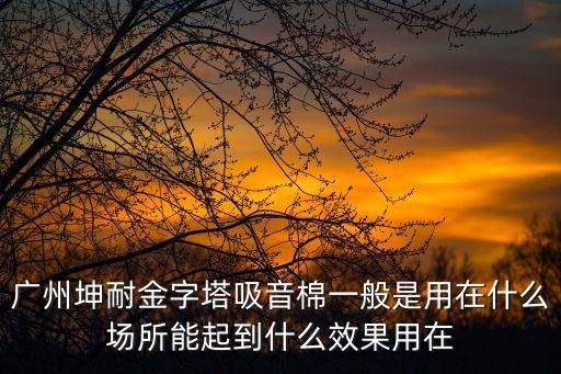 廣州坤耐金字塔吸音棉一般是用在什么場所能起到什么效果用在