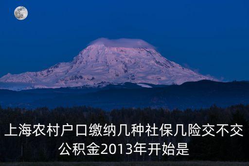 上海農(nóng)村戶口繳納幾種社保幾險交不交公積金2013年開始是