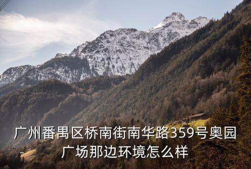 廣州番禺區橋南街南華路359號奧園廣場那邊環境怎么樣