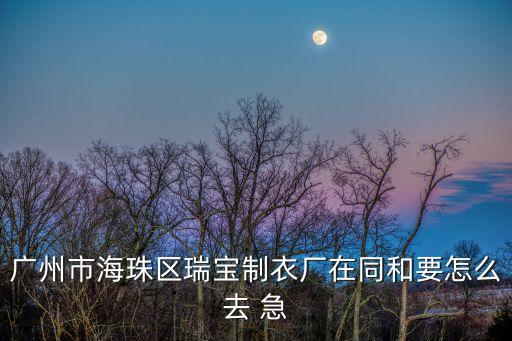 廣州市海珠區瑞寶制衣廠在同和要怎么去 急