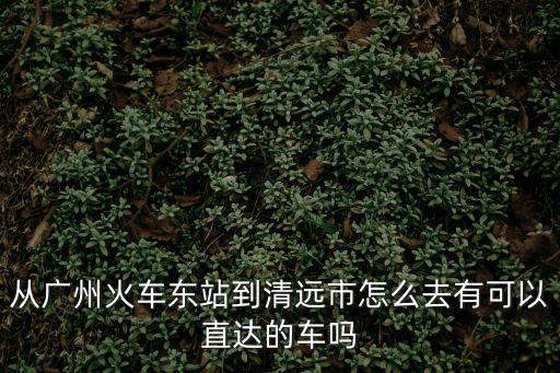 從廣州火車東站到清遠市怎么去有可以直達的車嗎