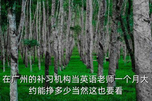 在廣州的補習機構當英語老師一個月大約能掙多少當然這也要看