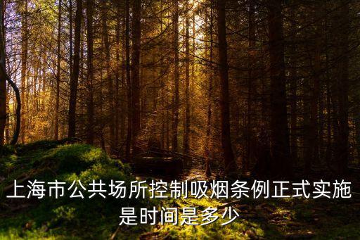 上海市公共場所控制吸煙條例正式實施是時間是多少