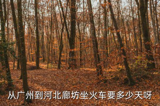 廣州至廊坊直達火車，廣州有沒有到河北廊坊的火車在那可以坐