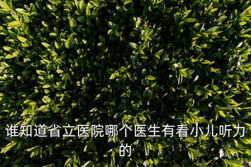 誰知道省立醫(yī)院哪個(gè)醫(yī)生有看小兒聽力的