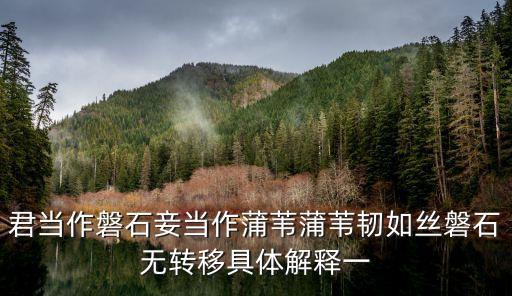 蒲葦韌如絲，誰知道 蒲葦韌如絲磐石無轉移 是什么意思啊