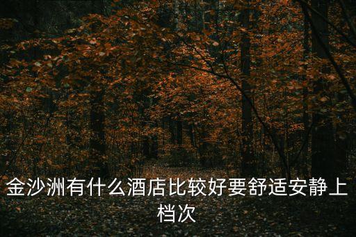 金沙洲有什么酒店比較好要舒適安靜上檔次
