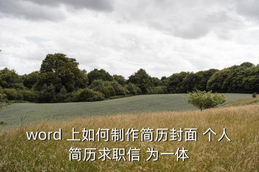 word 上如何制作簡歷封面 個人簡歷求職信 為一體