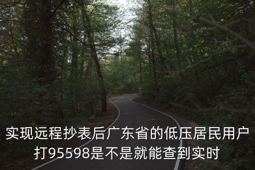 實現(xiàn)遠程抄表后廣東省的低壓居民用戶打95598是不是就能查到實時