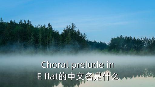 眾贊歌，Choral prelude in E flat的中文名是什么
