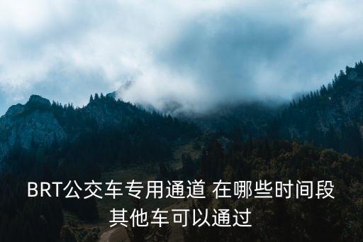 BRT公交車專用通道 在哪些時(shí)間段其他車可以通過(guò)