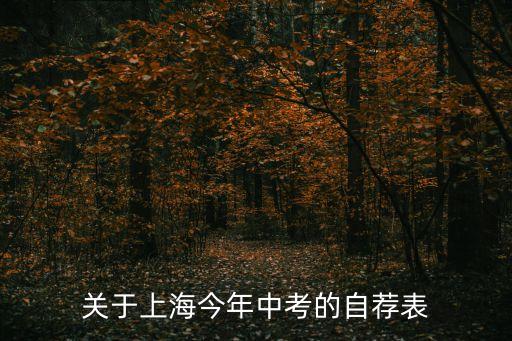 2018上海市中考自薦表，關(guān)于上海今年中考的自薦表