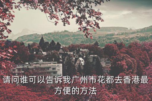 請問誰可以告訴我廣州市花都去香港最方便的方法