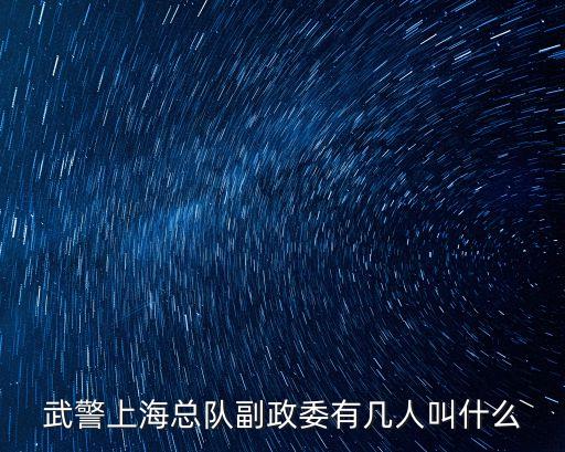 武警上海市總隊(duì)政委是誰，現(xiàn)在武警政委是誰有2位