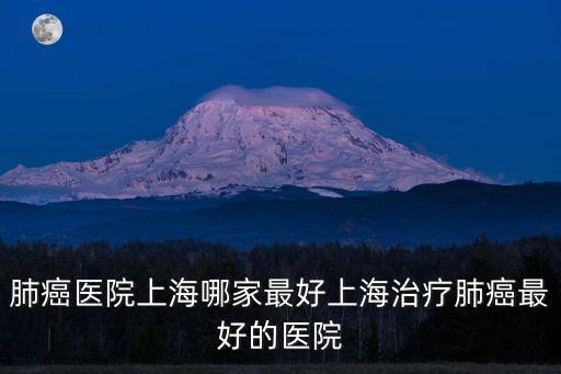 肺癌醫(yī)院上海哪家最好上海治療肺癌最好的醫(yī)院