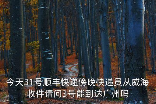 今天31號順豐快遞傍晚快遞員從威海收件請問3號能到達廣州嗎