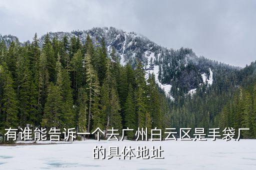有誰(shuí)能告訴一個(gè)去廣州白云區(qū)是手袋廠的具體地址