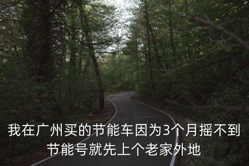 我在廣州買的節能車因為3個月搖不到節能號就先上個老家外地