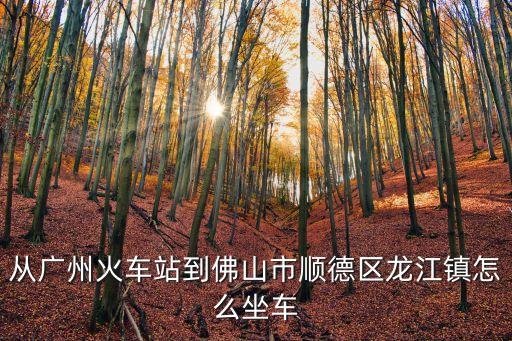 從廣州火車站到佛山市順德區(qū)龍江鎮(zhèn)怎么坐車