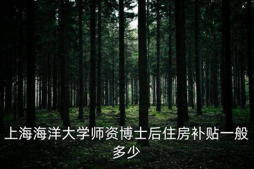 上海市 博士后 津貼，上海海洋大學師資博士后住房補貼一般多少