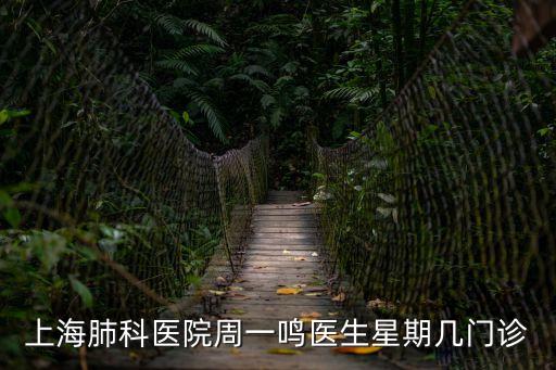上海肺科醫院周一鳴醫生星期幾門診