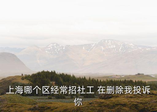 上海哪個區經常招社工 在刪除我投訴你