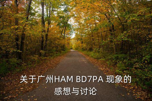 關于廣州HAM BD7PA 現象的感想與討論