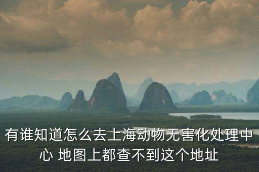 有誰知道怎么去上海動物無害化處理中心 地圖上都查不到這個地址