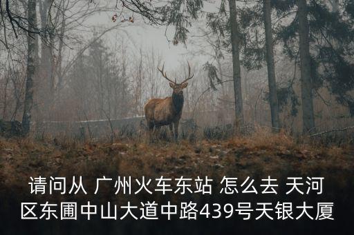 請問從 廣州火車東站 怎么去 天河區東圃中山大道中路439號天銀大廈