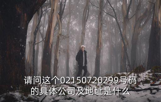 請問這個02150720299號碼的具體公司及地址是什么