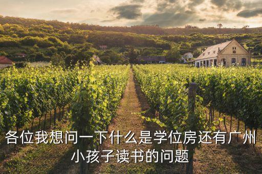 各位我想問一下什么是學位房還有廣州小孩子讀書的問題