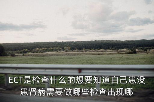 ECT是檢查什么的想要知道自己患沒患腎病需要做哪些檢查出現(xiàn)哪