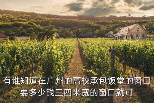 有誰知道在廣州的高校承包飯堂的窗口要多少錢三四米寬的窗口就可