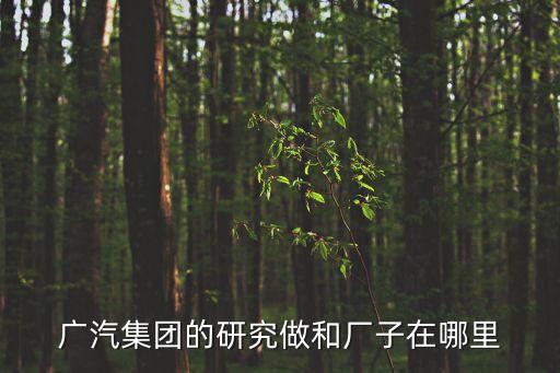 廣汽集團(tuán)的研究做和廠子在哪里