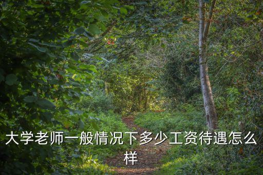 大學(xué)老師一般情況下多少工資待遇怎么樣