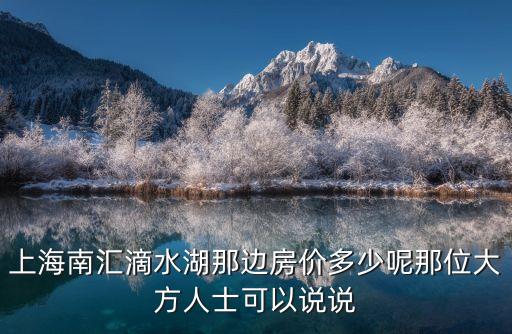 上海南匯滴水湖那邊房價多少呢那位大方人士可以說說